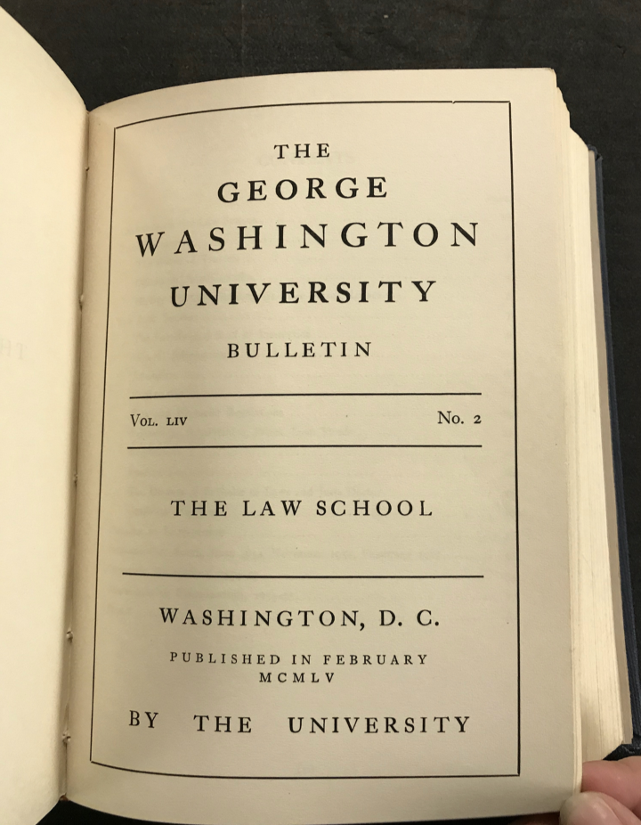 GW Law School Bulletin 1955