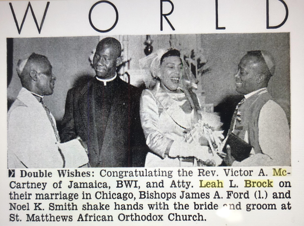 Victor A. McCartney and Leah Brock McCartney Wedding